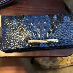 Brahmin Blue snakeskin crocodile wallet
